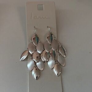 Elegant Silver Leaf Drop Earrings